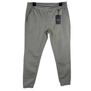 Caliville Mens Slim Fit Jogger Pants Khaki Gray Size Medium Elastic Waist NEW